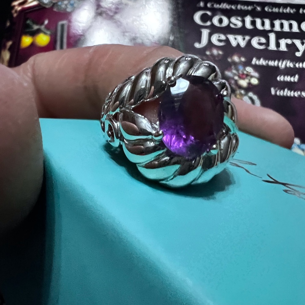 💕Carolyn Pollack SS amethyst ring. - Picture 2 of 3